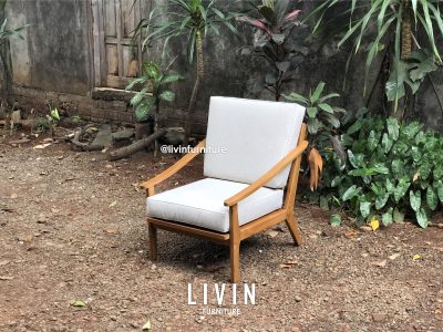 Kursi Jati Sofa Single Daphnie Minimalis