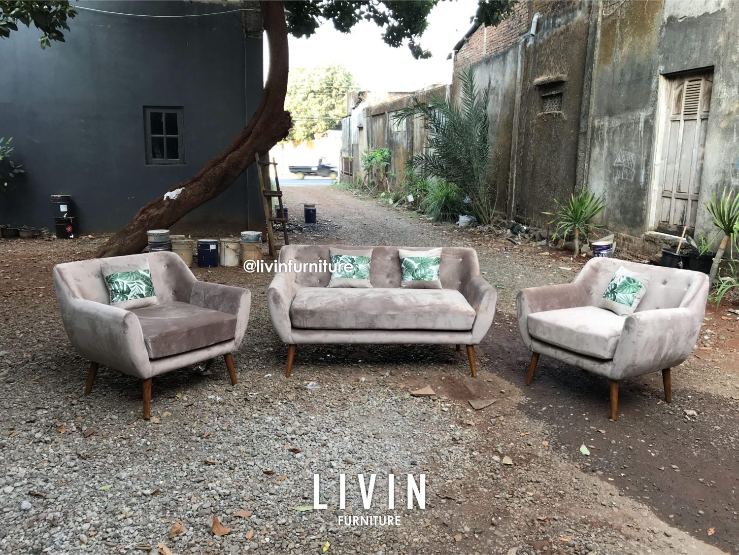 Sofa Tamu Set Retro Jati Modern