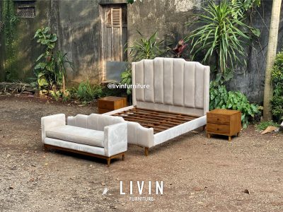 Dipan Tempat Tidur Set Jati Modern Minimalis