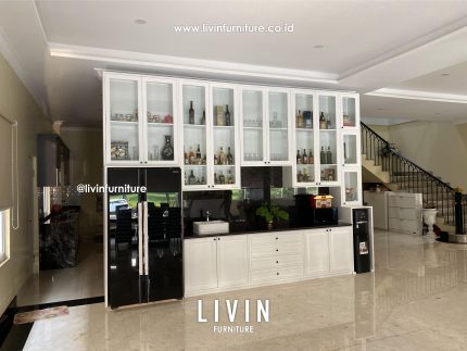 Kitchen Set Duco Putih Meja Granit Pintu Kaca Modern Minimalis