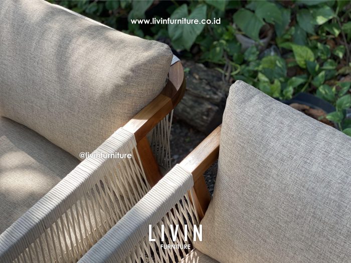 Kursi Sofa Single Seater Jati Tali Rope Modern Mewah Minimalis