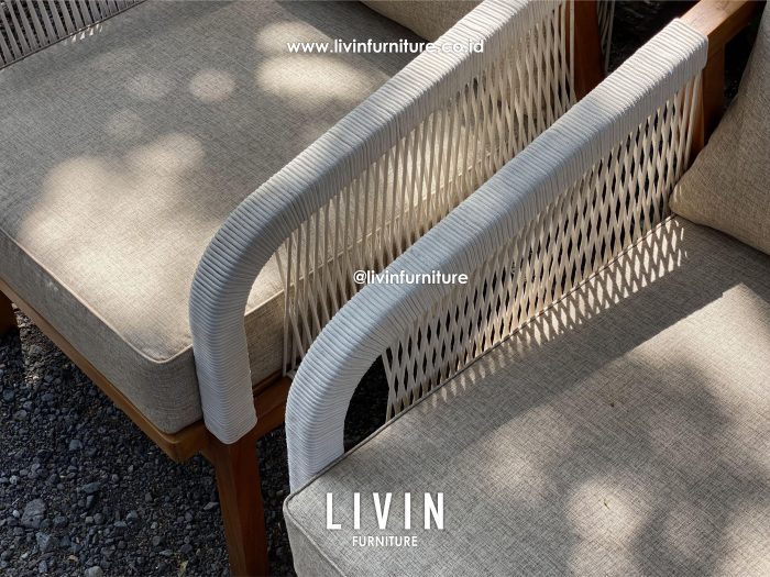 Kursi Sofa Single Seater Jati Tali Rope Modern Mewah Minimalis