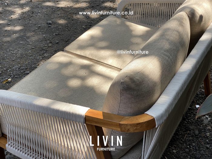 Kursi Sofa 2 Seater Jati Tali Rope Modern Mewah Minimalis