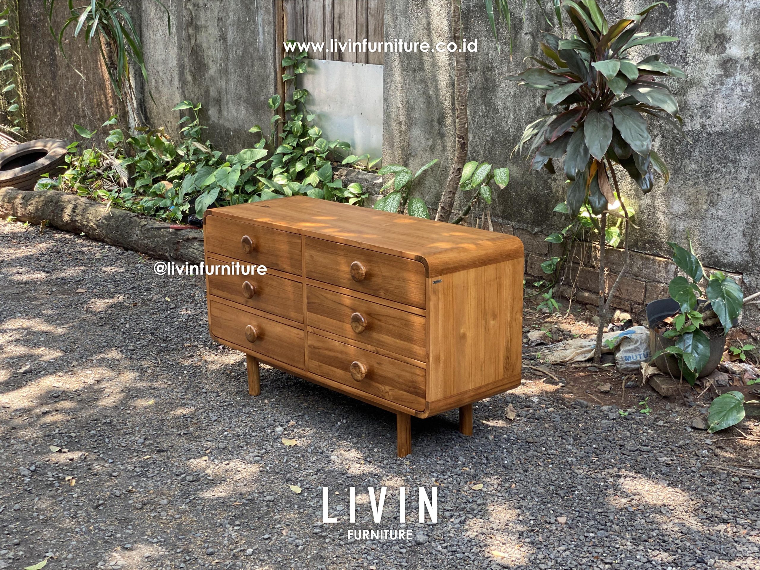 Bufet Retro Jati 6 Laci Klasik Minimalis