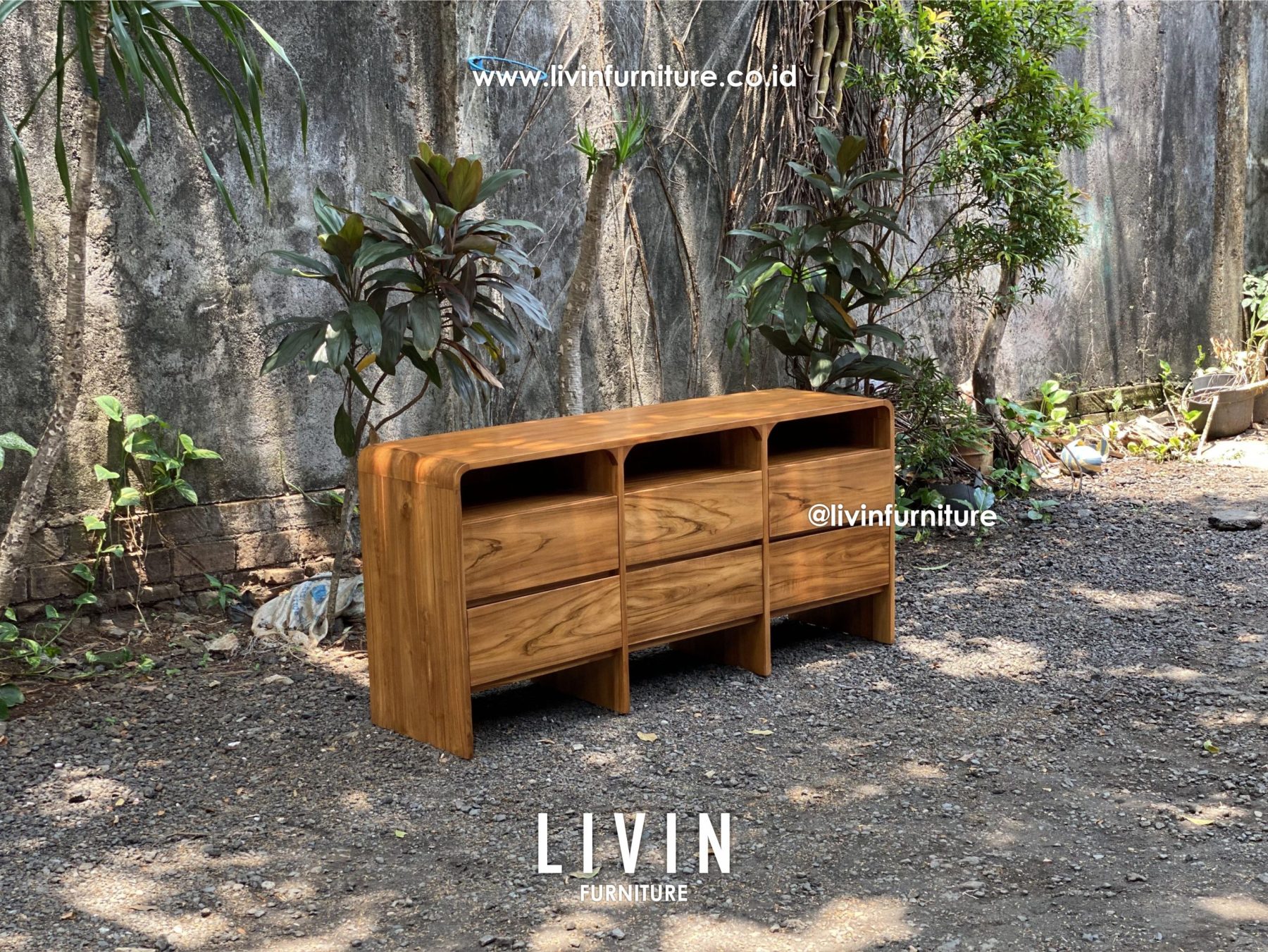 Bufet Jati Vintage 6 Laci Klasik Modern