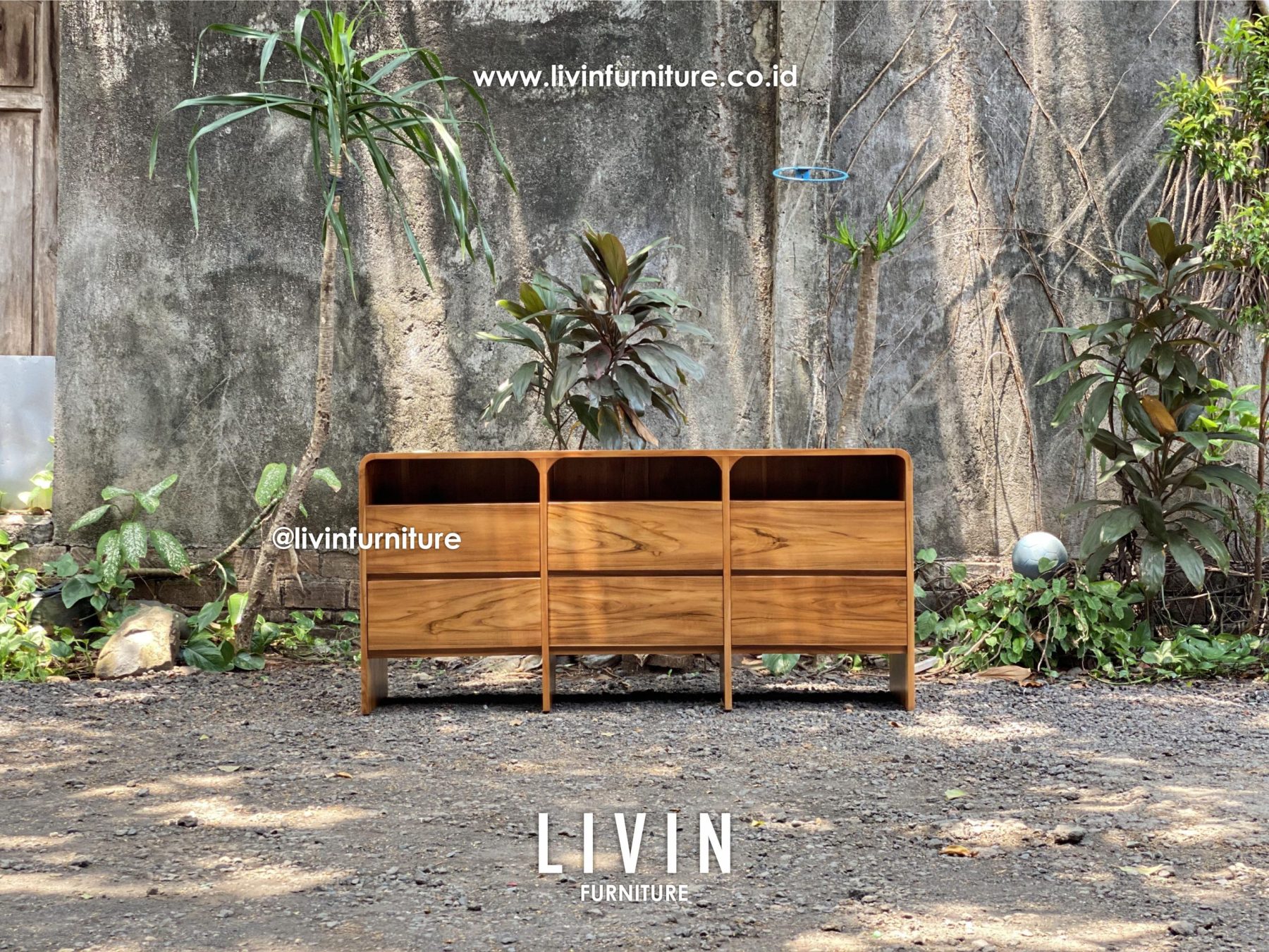 Bufet Jati Vintage 6 Laci Klasik Modern