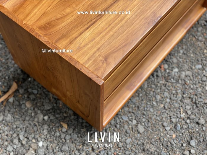 Nakas Jati Klasik 2 Laci Modern Minimalis