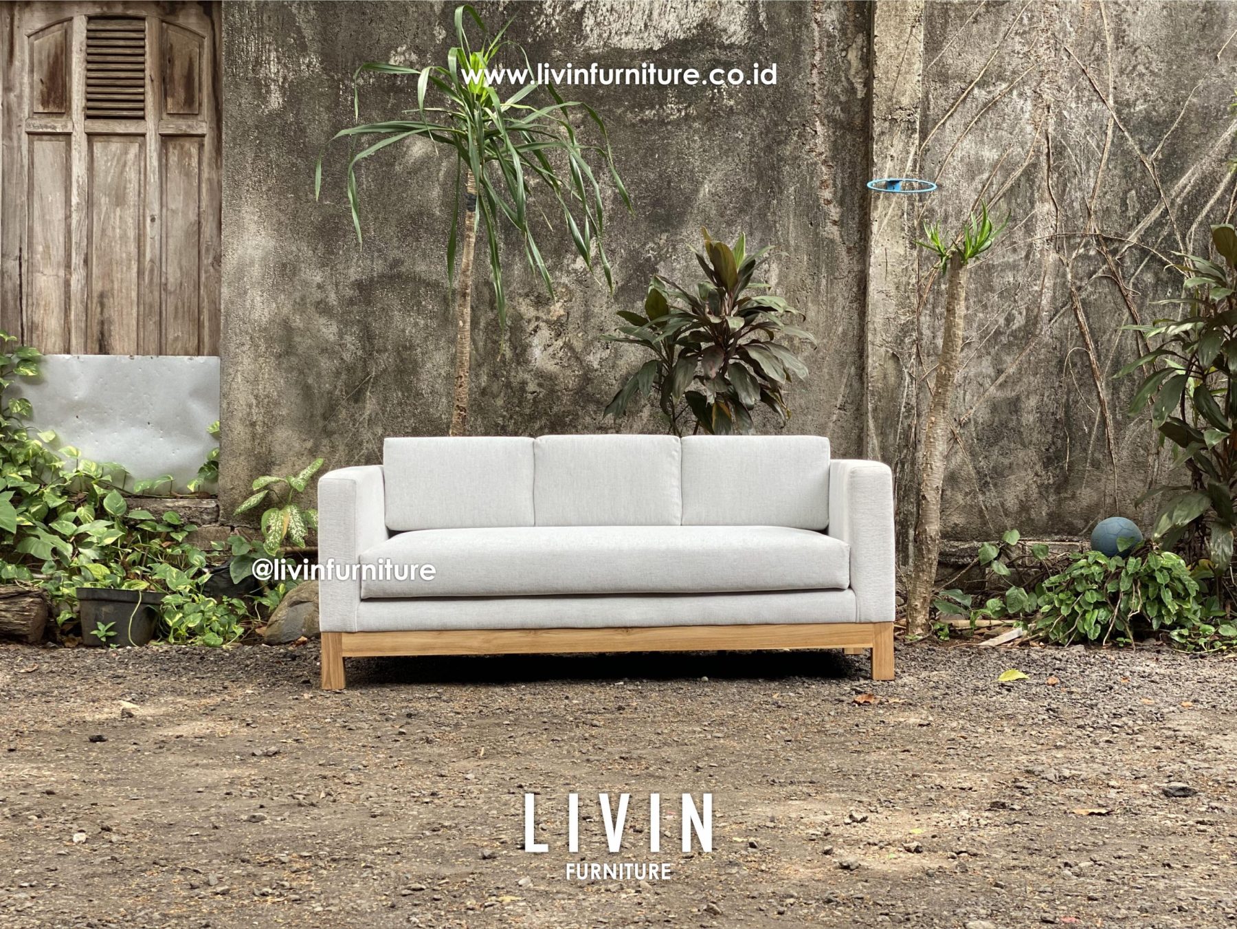 Sofa Tamu 3 Seater Jati Modern Minimalis