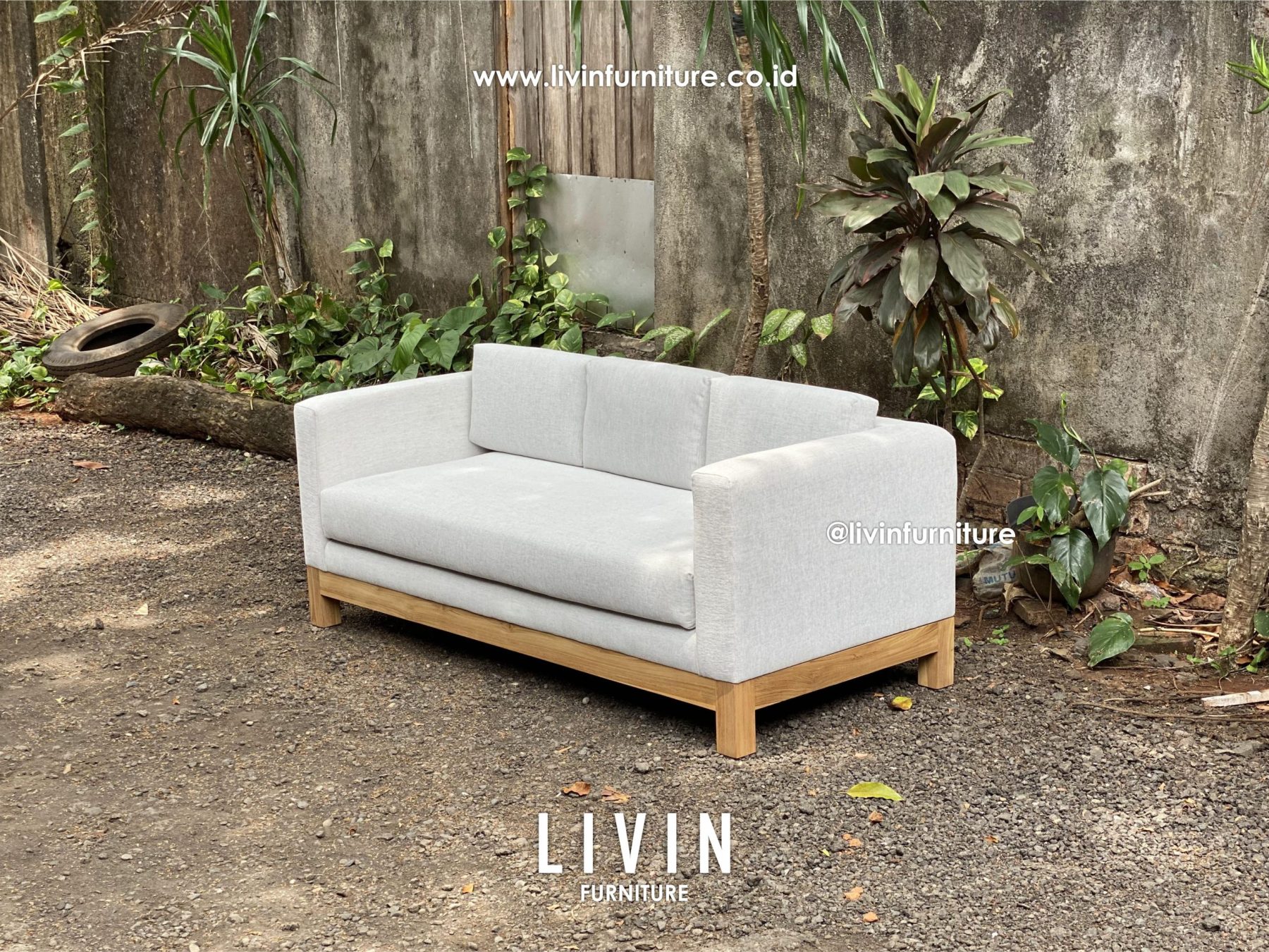 Sofa Tamu 3 Seater Jati Modern Minimalis