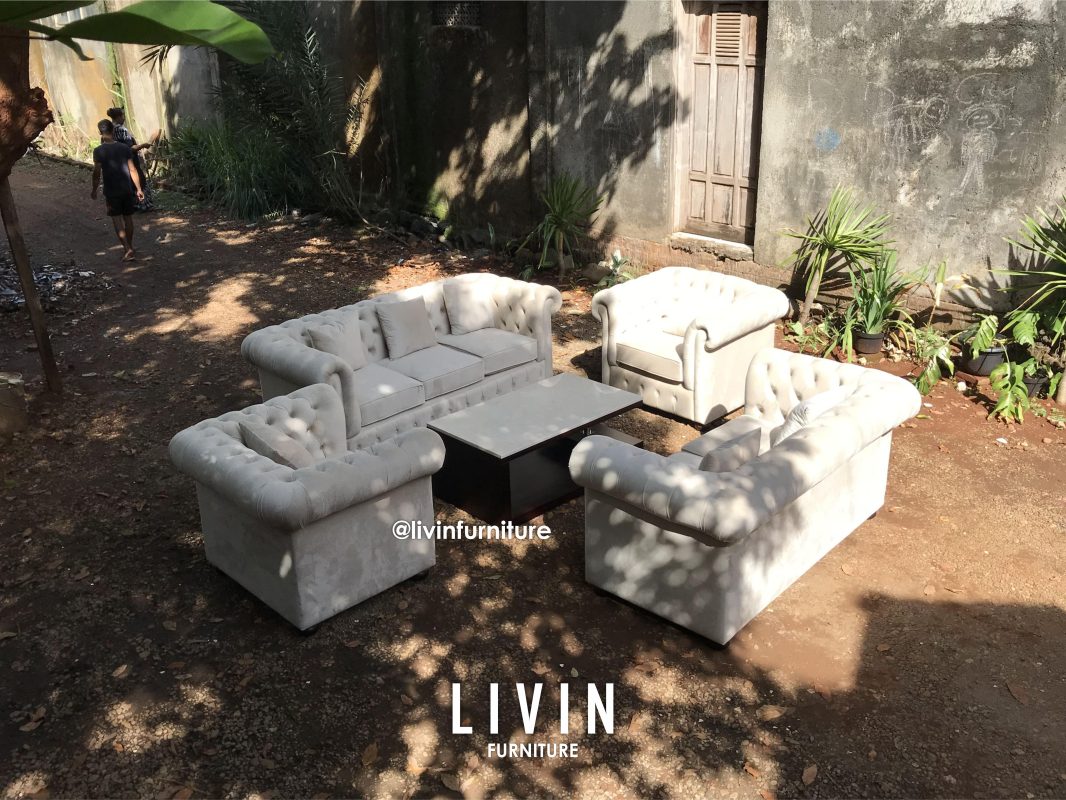 Sofa Tamu Chester Jati 3211 Meja Marmer Modern Mewah