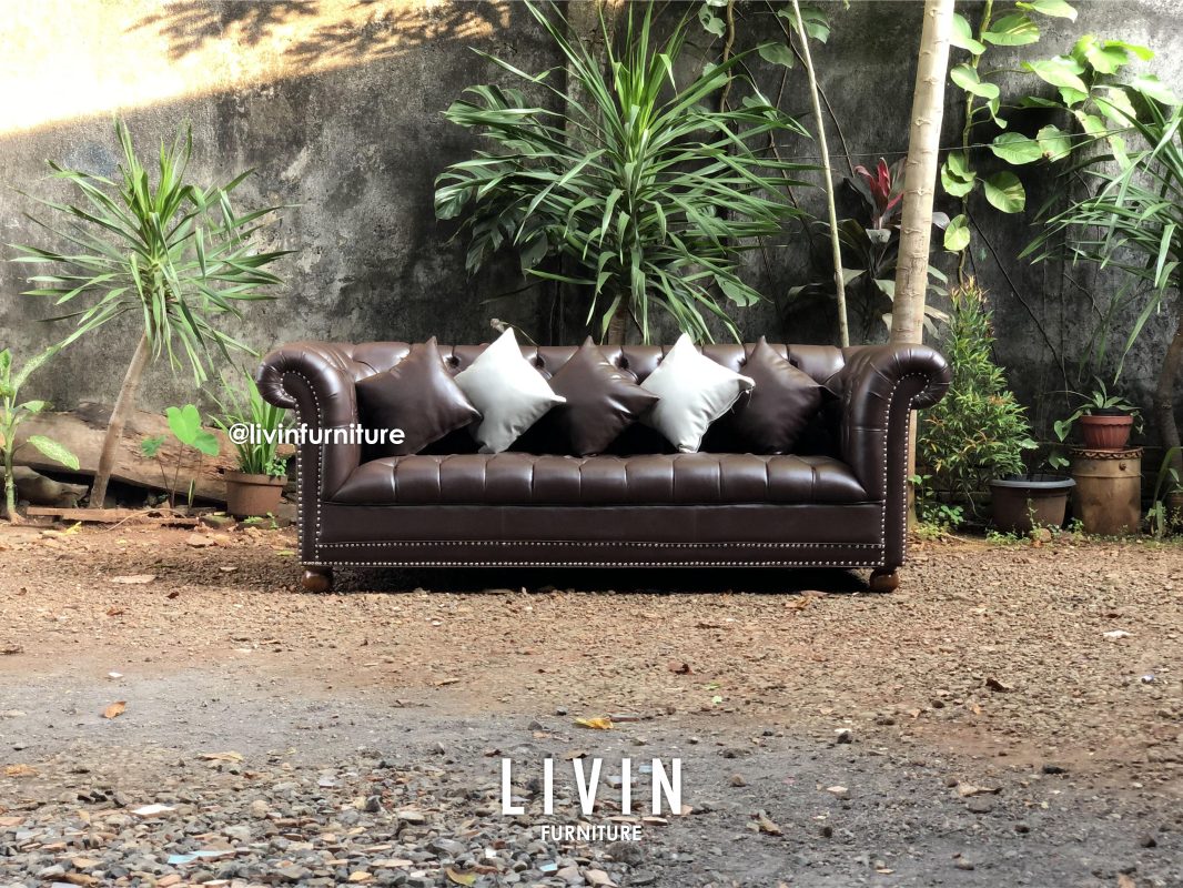 Sofa Chester 3 Seater Jati Klasik Modern Minimalis