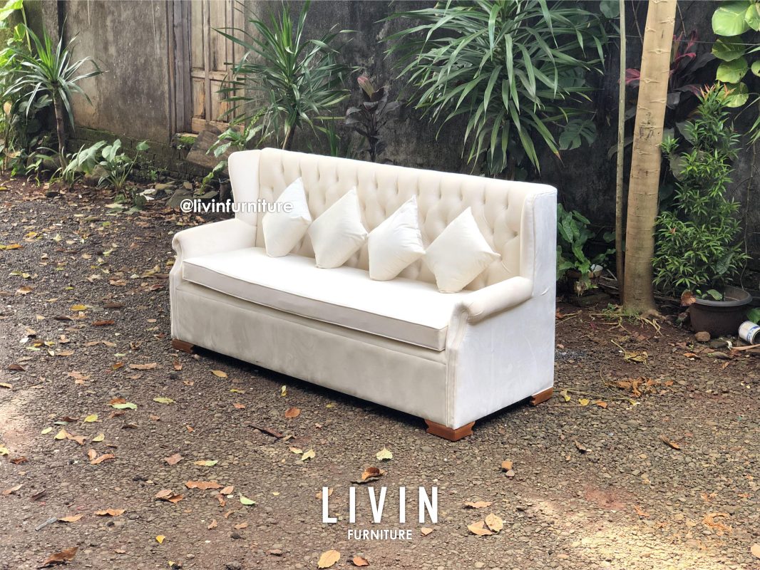 Sofa Tamu Jati Sandaran Tinggi Modern Minimalis