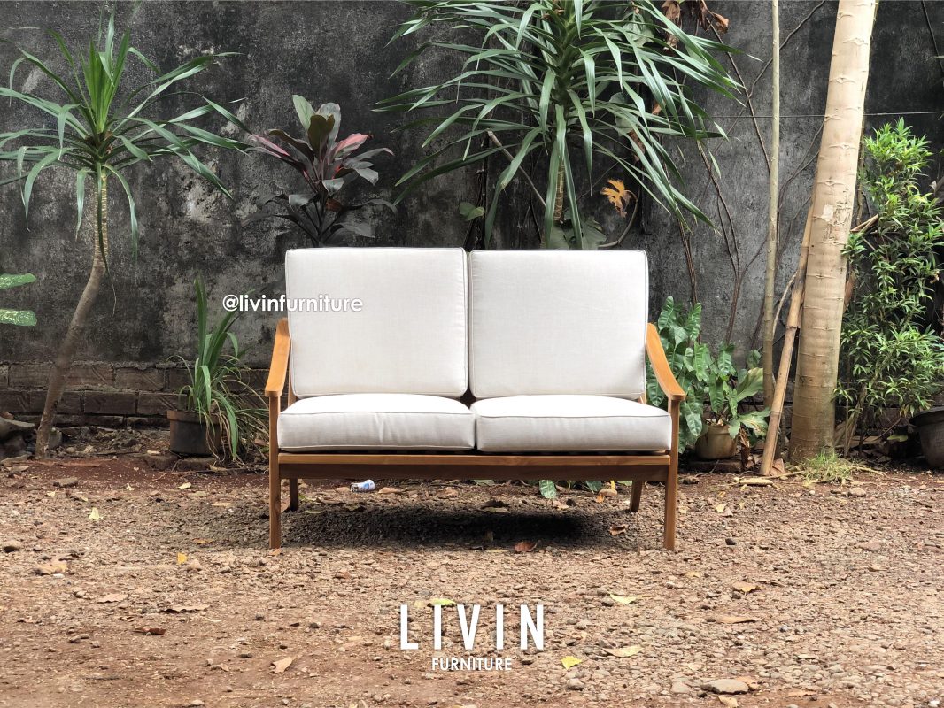 Kursi Sofa Tamu 2 Seater Jati Klasik Minimalis