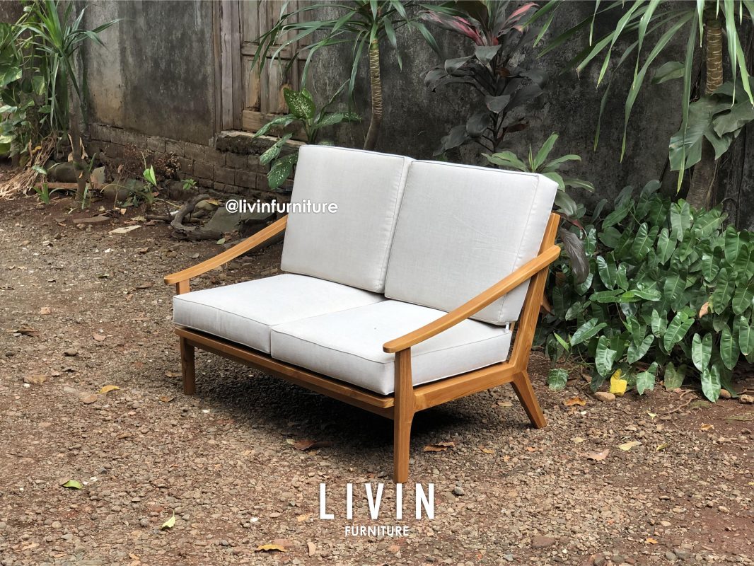 Kursi Sofa Tamu 2 Seater Jati Klasik Minimalis