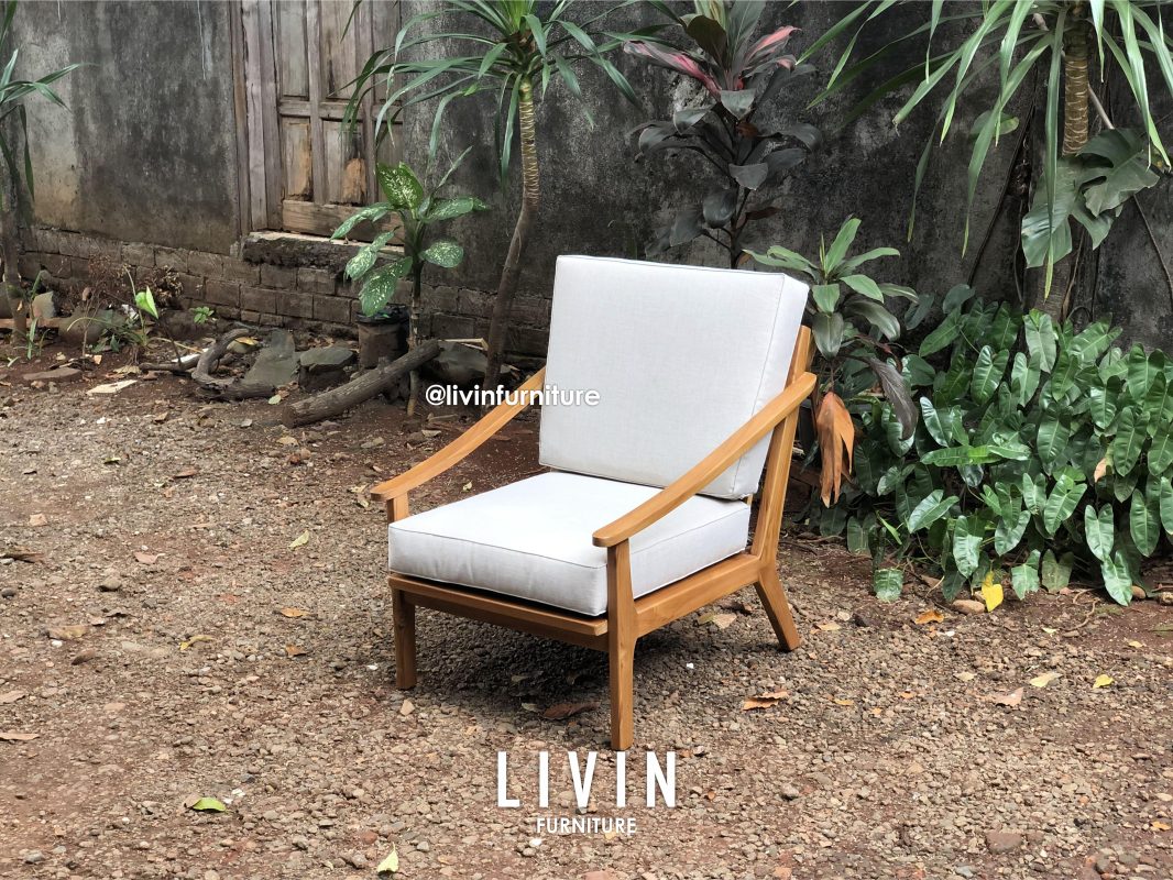 Kursi Sofa Tamu Single Seater Jati Klasik Minimalis