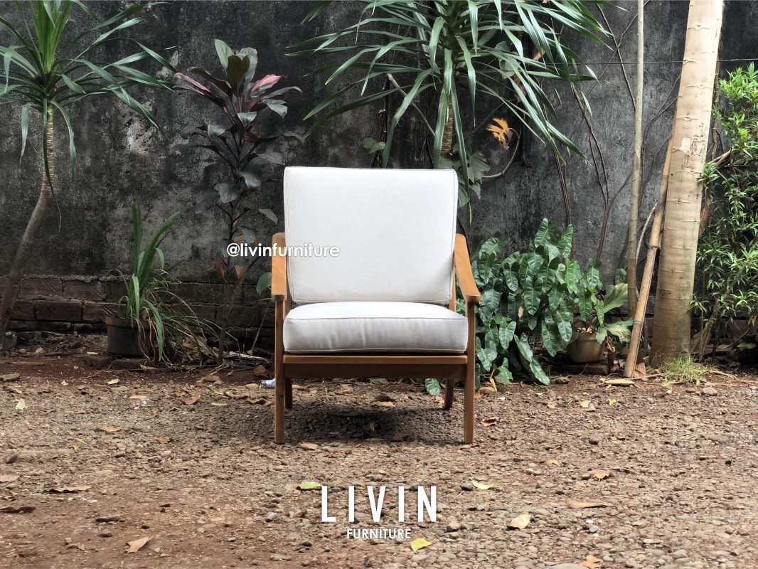 Kursi Sofa Tamu Single Seater Jati Klasik Minimalis