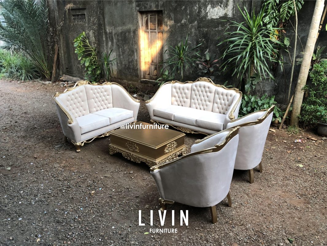 Kursi Sofa Tamu Ukiran Set 3211 Meja Mewah