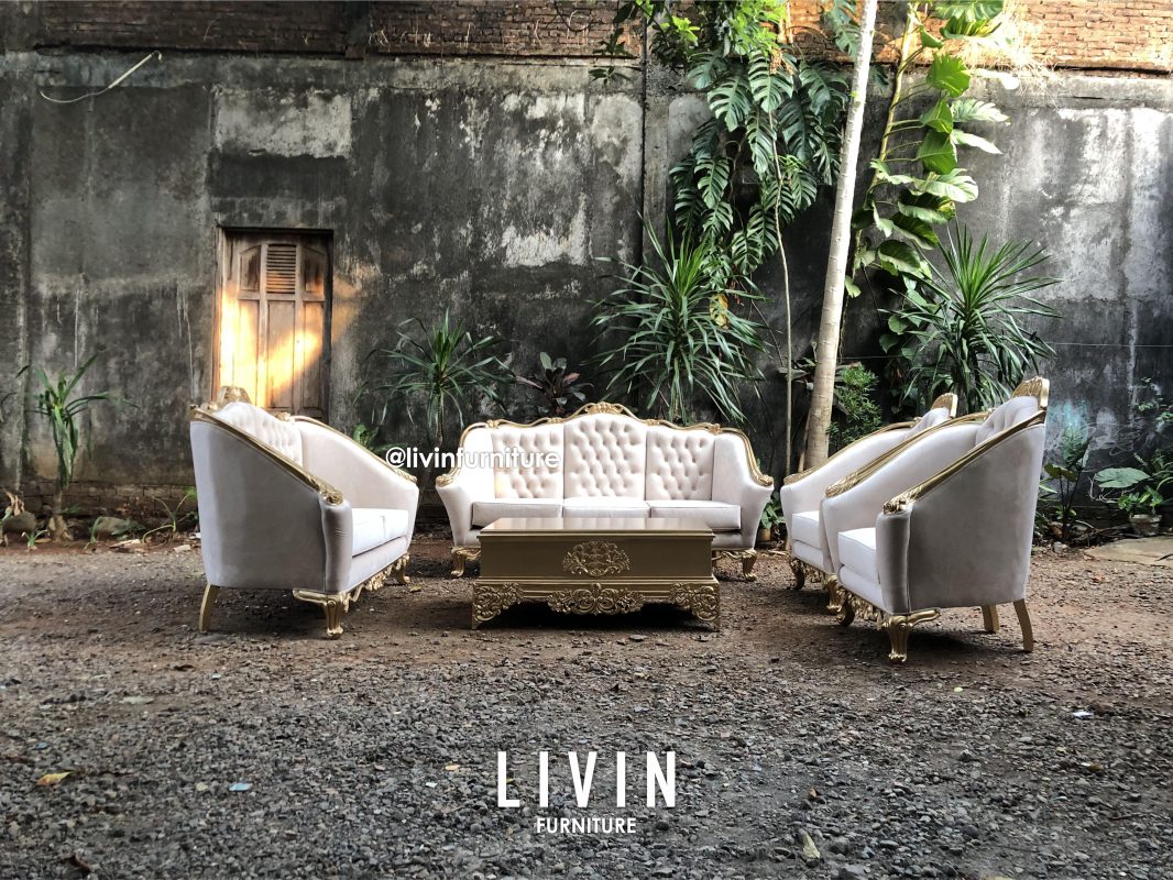 Kursi Sofa Tamu Ukiran Set 3211 Meja Mewah