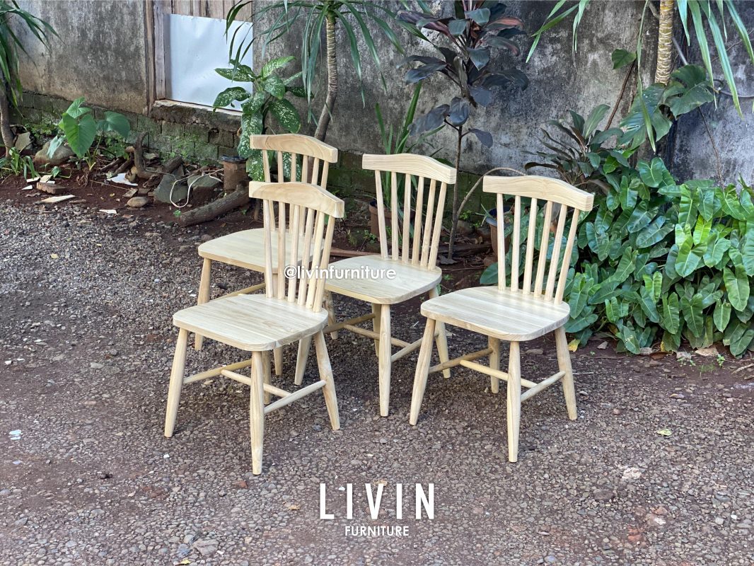 Kursi Makan Jati Jari Jari Japandi Modern Minimalis