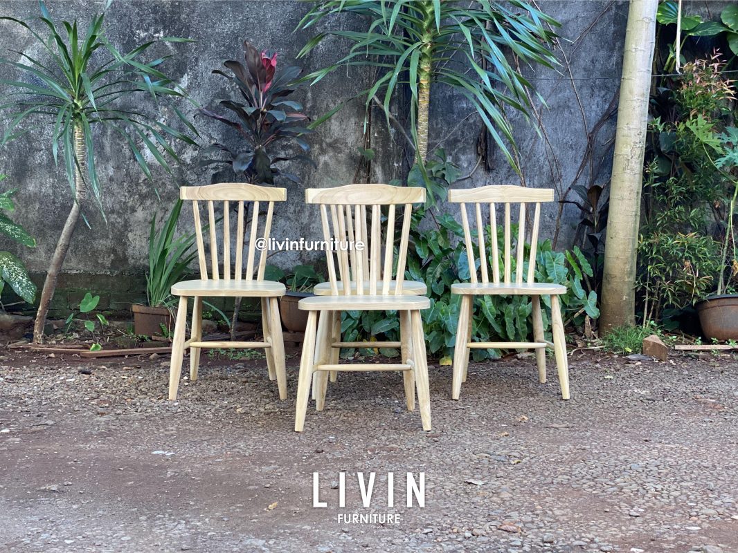 Kursi Makan Jati Jari Jari Japandi Modern Minimalis