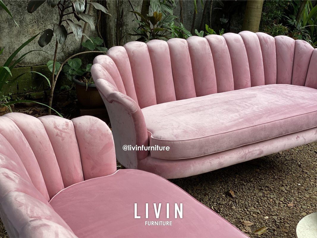 Sofa Tamu Set Kerang Meja Stainless Modern Mewah