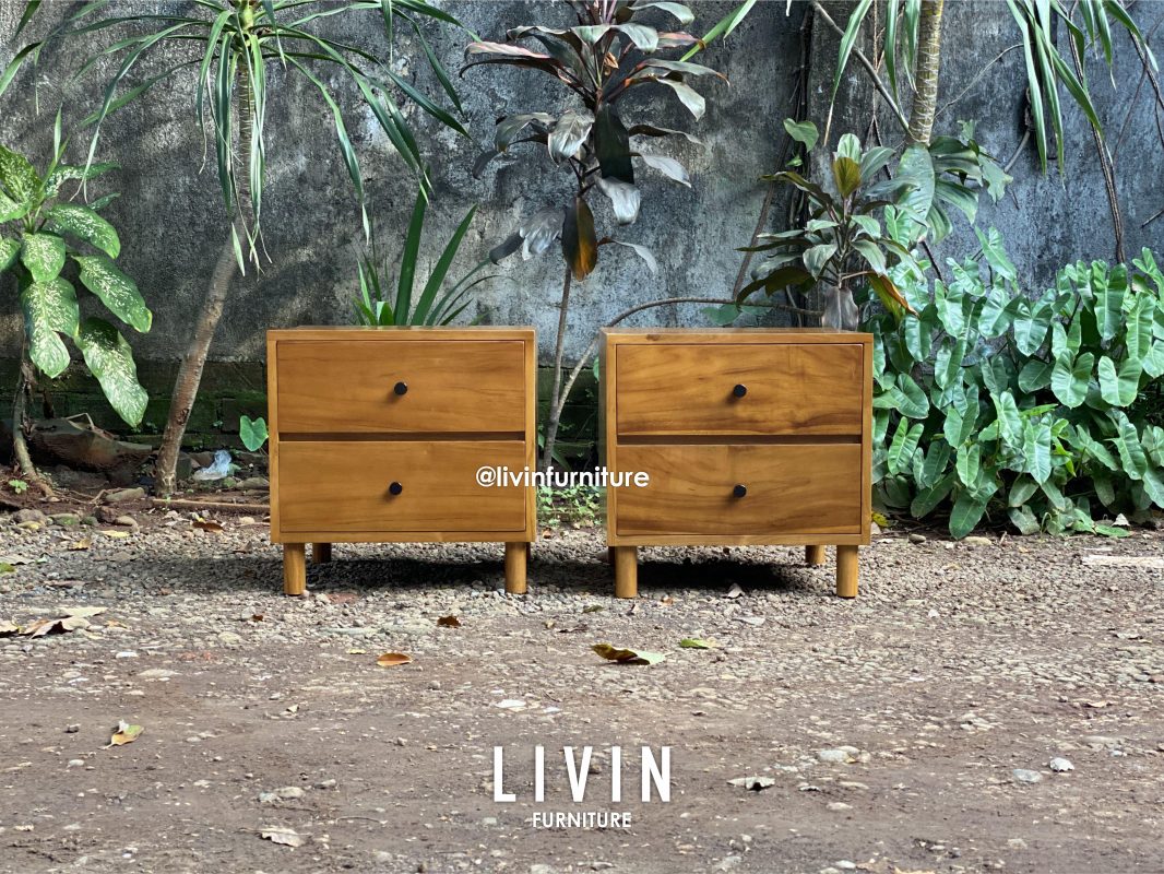 Nakas Jati 2 Laci Klasik Modern Minimalis
