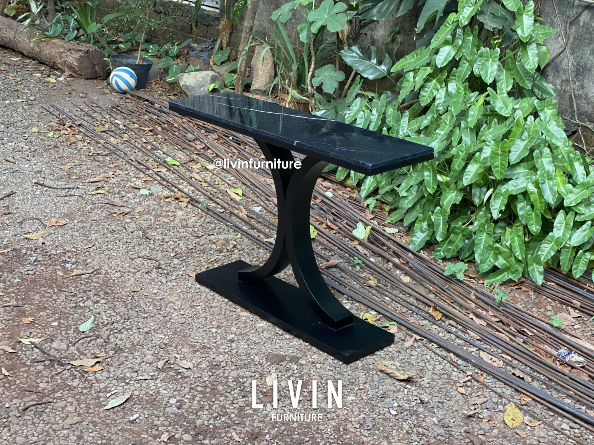 Meja Foyer Hitam Marmer Modern Minimalis Meja Foyer Hitam Marmer Modern Minimalis