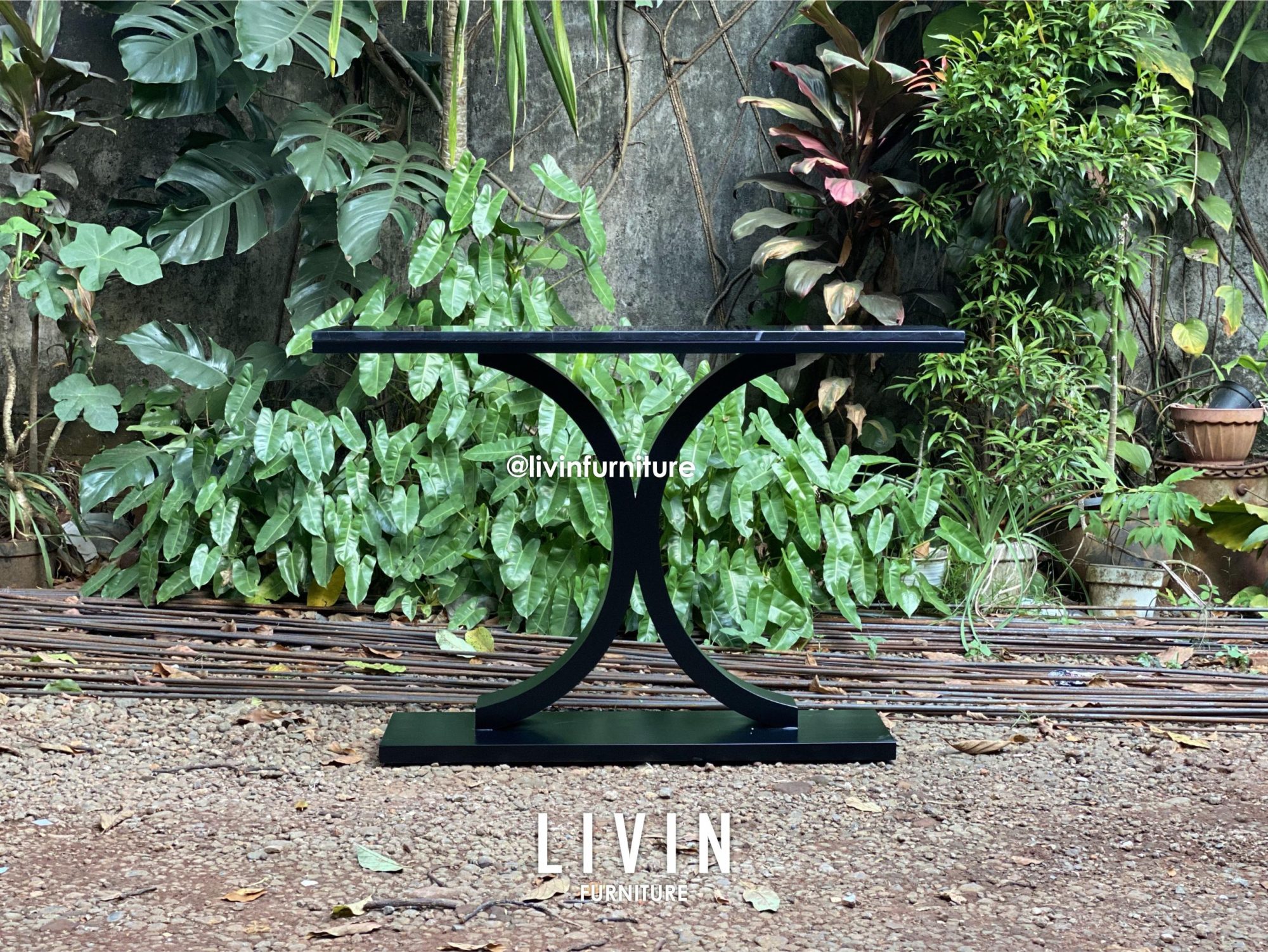 Meja Foyer Hitam Marmer Modern Minimalis Meja Foyer Hitam Marmer Modern Minimalis