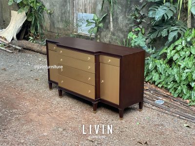 Bufet Jati Modern 6 Laci 2 Pintu Elegan Minimalis
