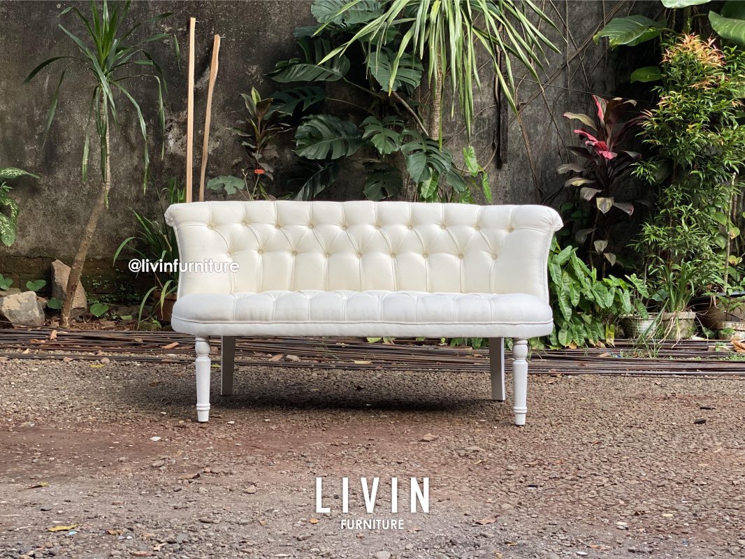 Kursi Sofa Teras Chester Putih Modern Minimalis