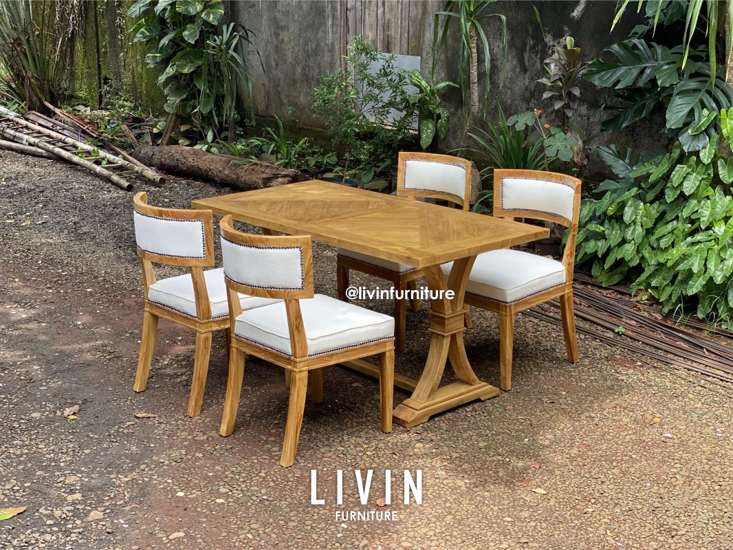 Meja Makan Set Jati 4 Kursi Klasik Modern Minimalis