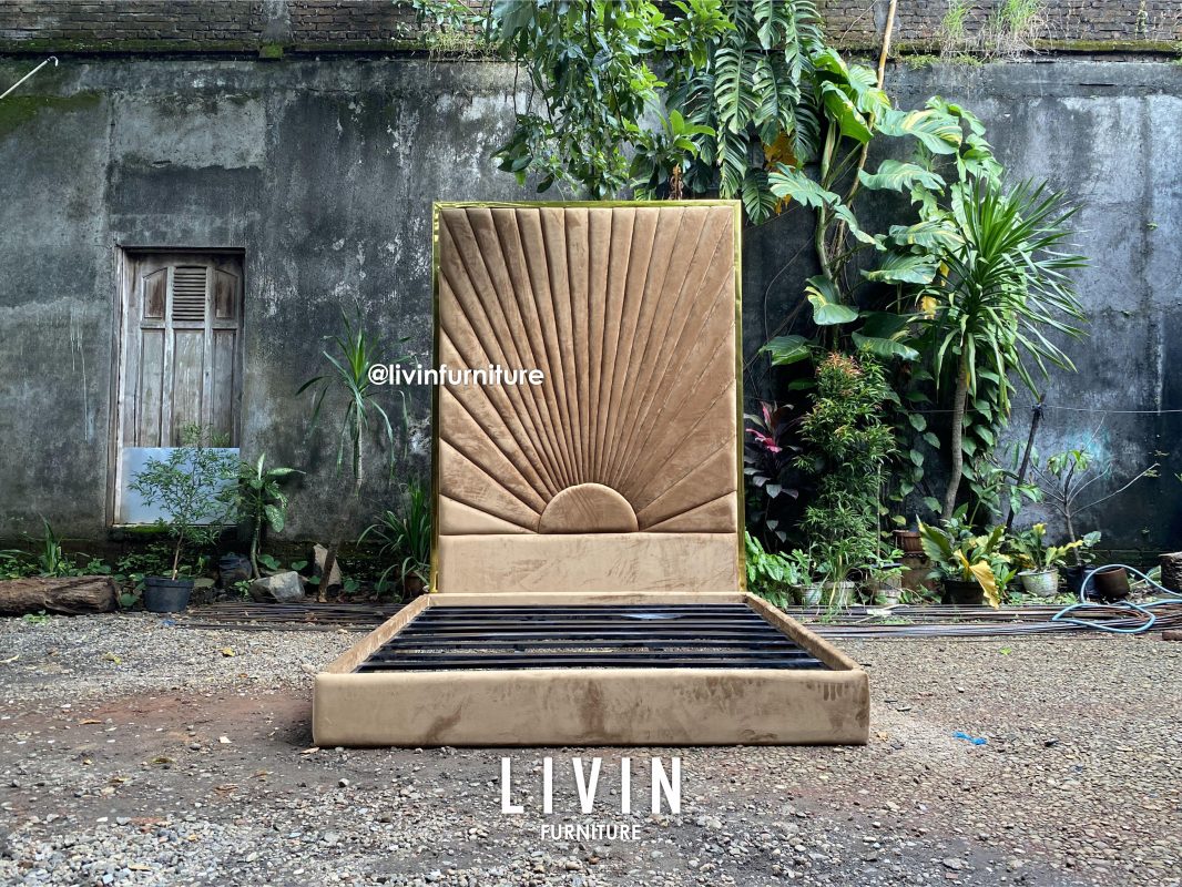 Tempat Tidur Sandaran Tinggi Sofa Mewah Minimalis