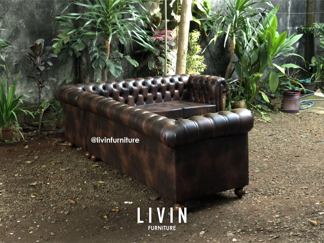 Sofa Tamu Chester Sudut Klasik Modern Mewah