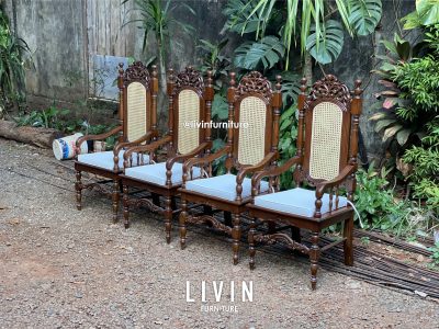 Kursi Raja Ukir Jati Rotan Klasik Mewah