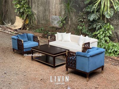 Sofa Tamu Jati Set 311 Meja Klasik Modern Minimalis