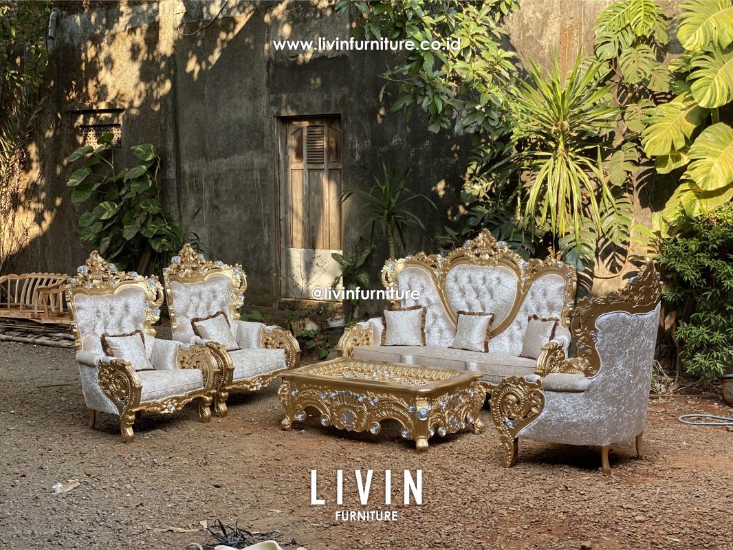 Sofa Tamu Set Ukir Bellagio 3111 Meja Klasik Mewah