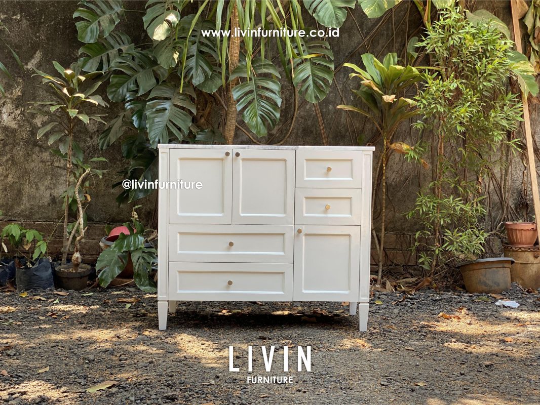 Bufet Marmer Abu Abu Modern Minimalis