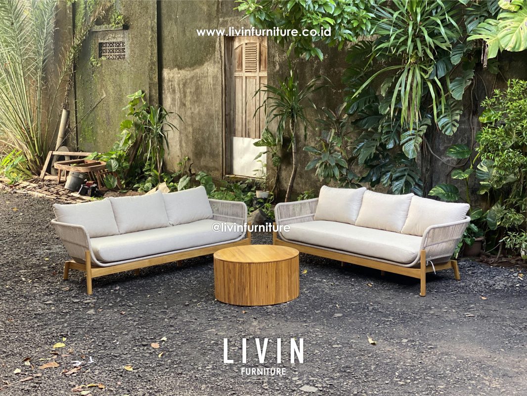 Sofa Tamu Set Tali Rope Jati Modern Minimalis