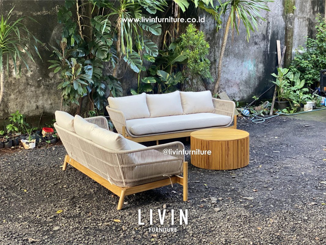 Sofa Tamu Set Tali Rope Jati Modern Minimalis