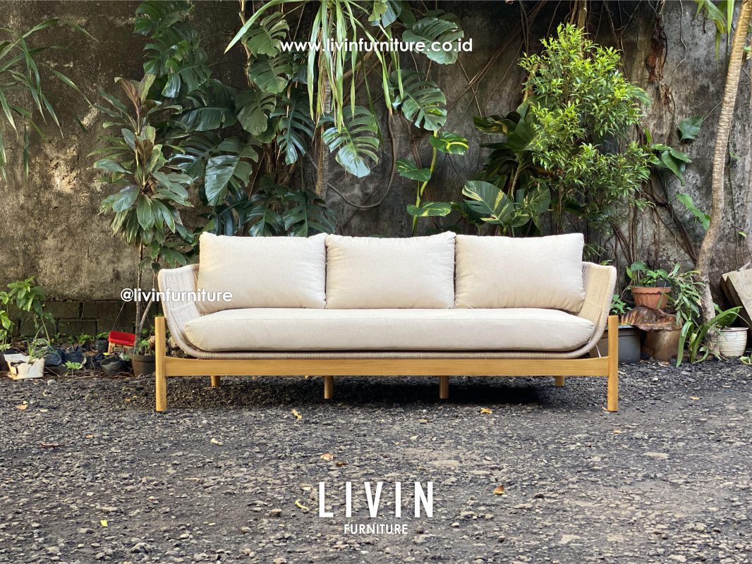 Kursi Sofa Outdoor Tali Rope 3 Seater Modern Minimalis