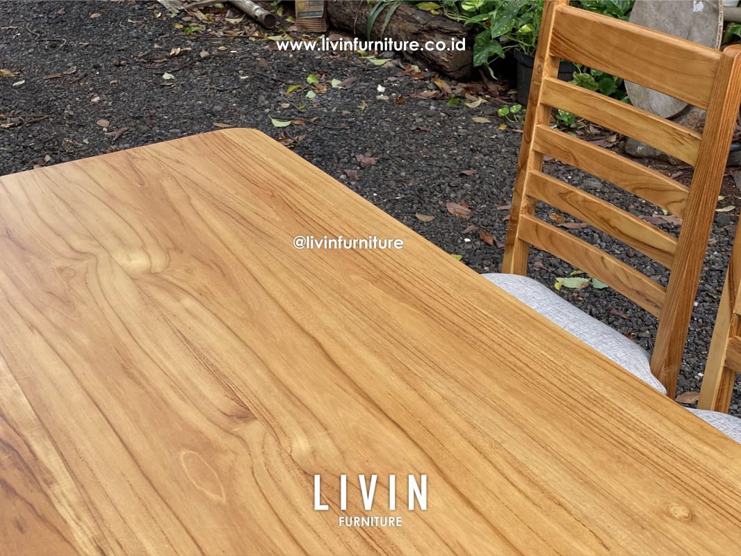 Meja Makan 4 Kursi Jati Sofa Pillar Modern Minimalis