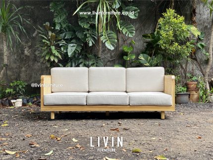 Kursi Tamu Sofa Jati Rotan 3 Seater Modern Minimalis