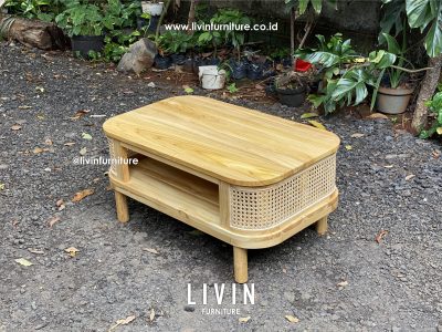 Meja Tamu Jati Rotan Klasik Modern Minimalis