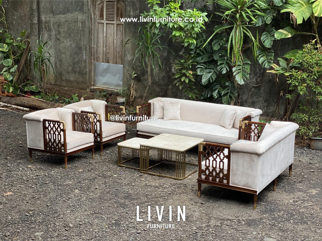Sofa Tamu Jati 3211 Meja Klasik Modern Mewah