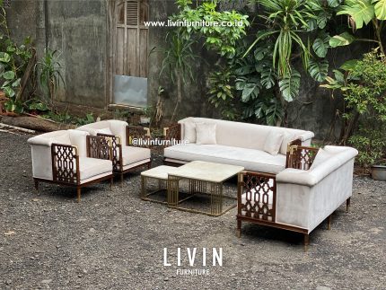 Sofa Tamu Jati 3211 Meja Klasik Modern Mewah