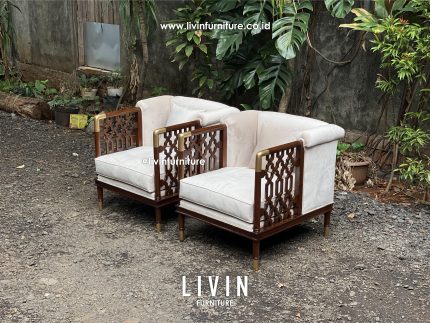 Sofa Jati Single 1 Seater Klasik Modern Mewah
