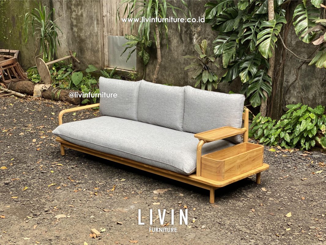 Sofa Santai Jati 3 Seater Modern Minimalis