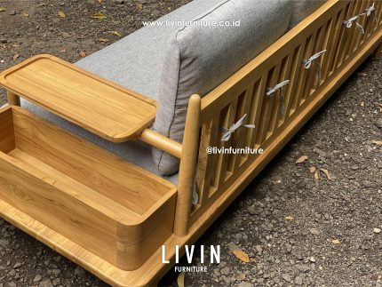 Sofa Santai Jati 3 Seater Modern Minimalis