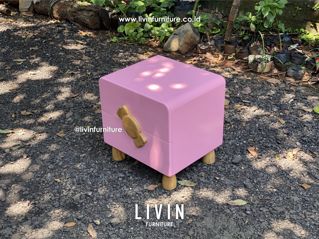 Nakas Pink 2 Laci Shabby Modern Minimalis