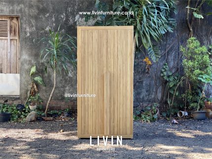 Lemari Pakaian Jati 2 Pintu Salur Modern Minimalis
